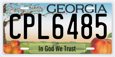 GA license plate CPL6485