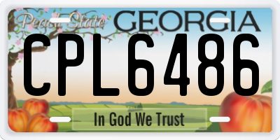 GA license plate CPL6486