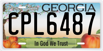 GA license plate CPL6487