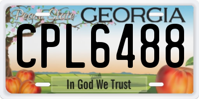GA license plate CPL6488