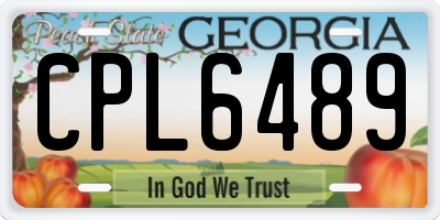 GA license plate CPL6489