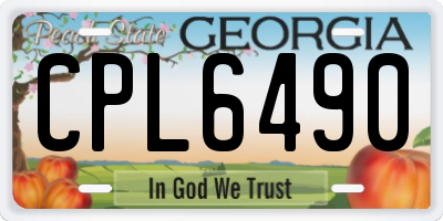 GA license plate CPL6490