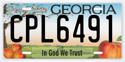 GA license plate CPL6491