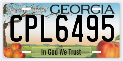 GA license plate CPL6495