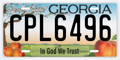 GA license plate CPL6496