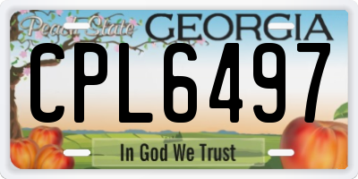 GA license plate CPL6497