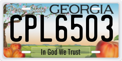 GA license plate CPL6503