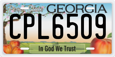GA license plate CPL6509