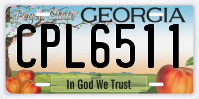 GA license plate CPL6511