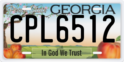 GA license plate CPL6512