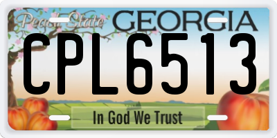 GA license plate CPL6513