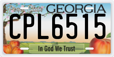 GA license plate CPL6515