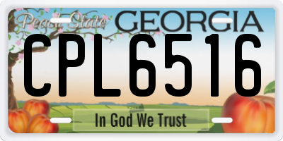 GA license plate CPL6516