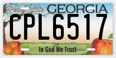 GA license plate CPL6517