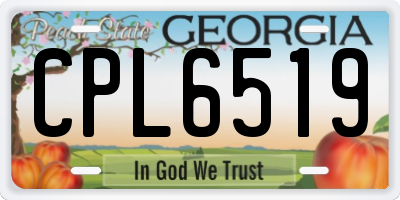 GA license plate CPL6519