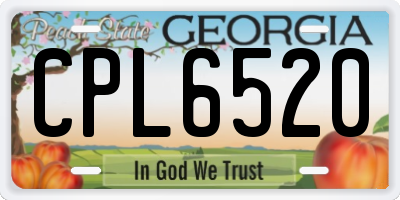 GA license plate CPL6520