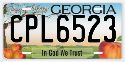 GA license plate CPL6523