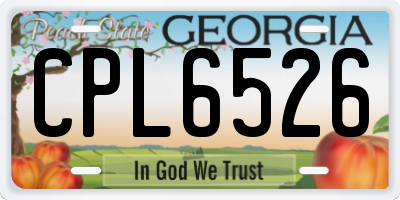 GA license plate CPL6526