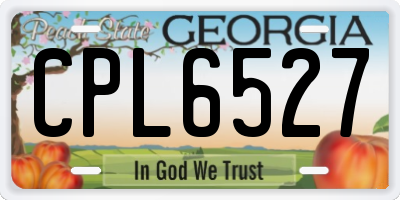 GA license plate CPL6527