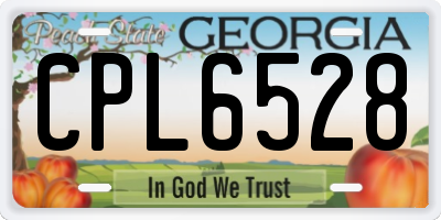 GA license plate CPL6528