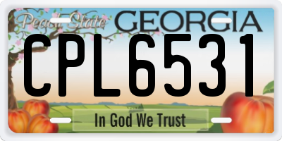 GA license plate CPL6531