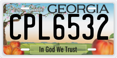 GA license plate CPL6532