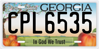GA license plate CPL6535