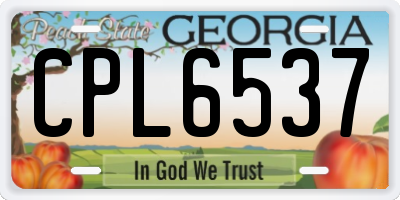 GA license plate CPL6537