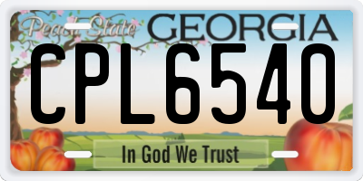 GA license plate CPL6540