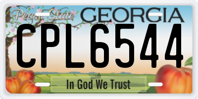 GA license plate CPL6544