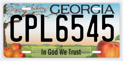 GA license plate CPL6545