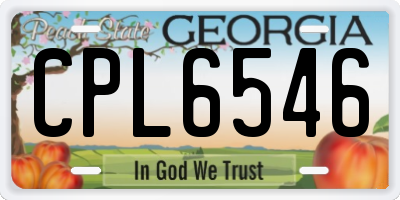 GA license plate CPL6546