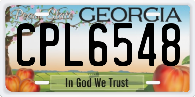 GA license plate CPL6548