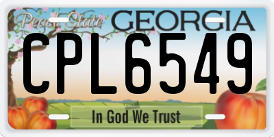 GA license plate CPL6549