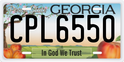 GA license plate CPL6550