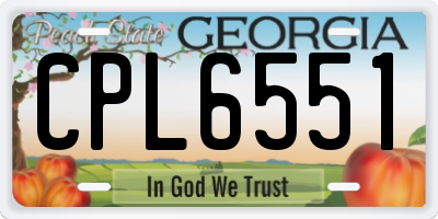 GA license plate CPL6551