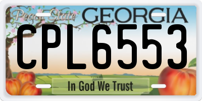 GA license plate CPL6553