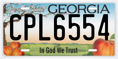 GA license plate CPL6554
