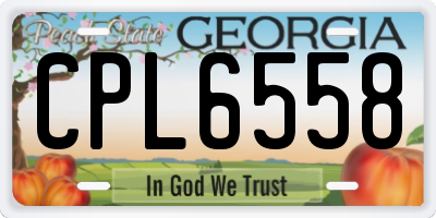 GA license plate CPL6558