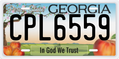 GA license plate CPL6559