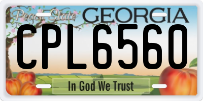 GA license plate CPL6560