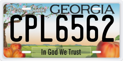 GA license plate CPL6562