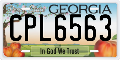 GA license plate CPL6563
