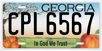 GA license plate CPL6567