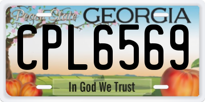 GA license plate CPL6569