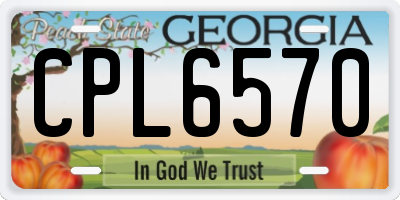 GA license plate CPL6570