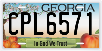 GA license plate CPL6571