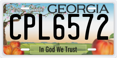 GA license plate CPL6572