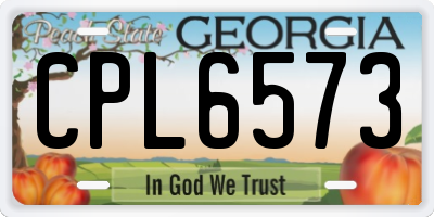 GA license plate CPL6573