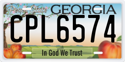 GA license plate CPL6574